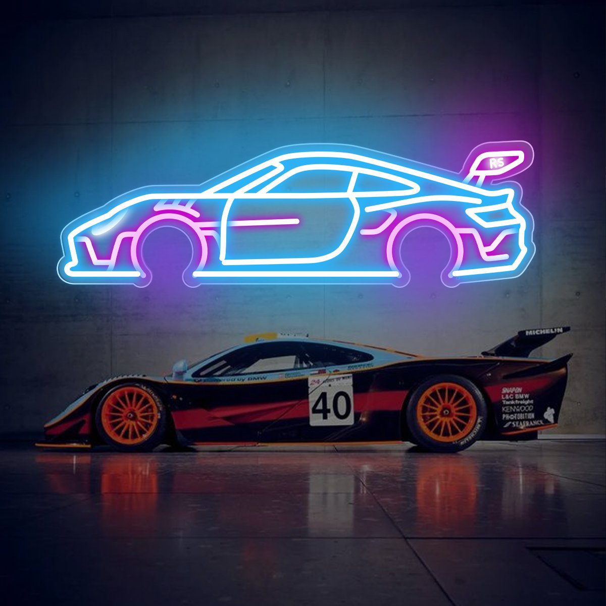 Custom-made Neon Car Shape for Racing Venue Home Bedroom Garage Cool Neon Car to Create Cool Atmosphere