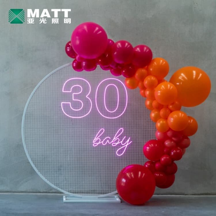 Free Shipping Wall-Mounted Matt Acrylic Neon Sign Letters Custom 21 Number Logo Party Advertising Dropshipping Stand