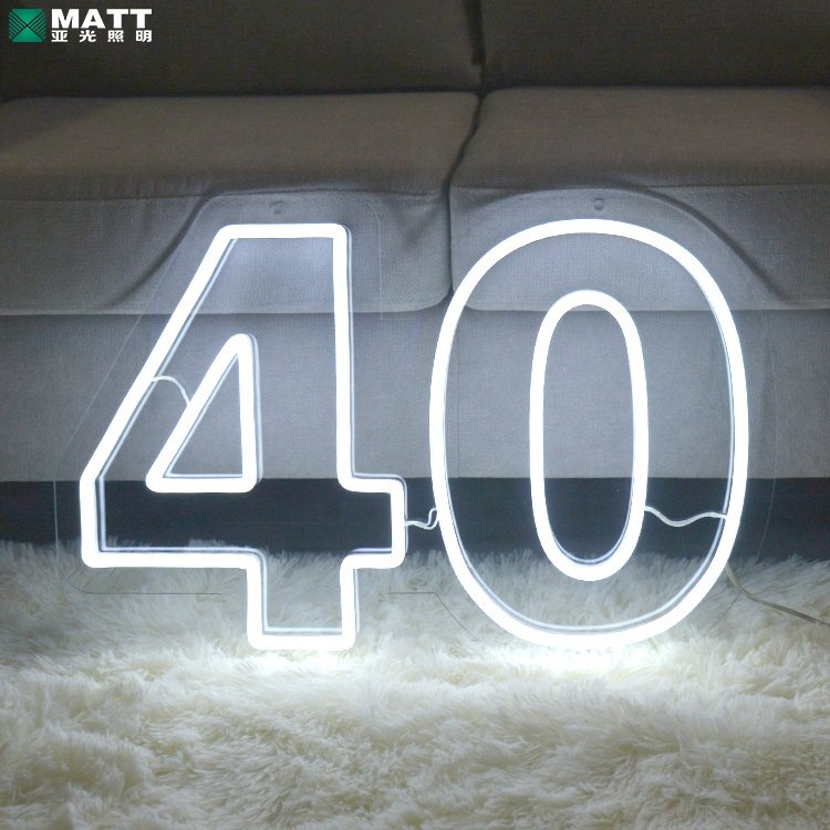 Free Shipping Wall-Mounted Matt Acrylic Neon Sign Letters Custom 21 Number Logo Party Advertising Dropshipping Stand