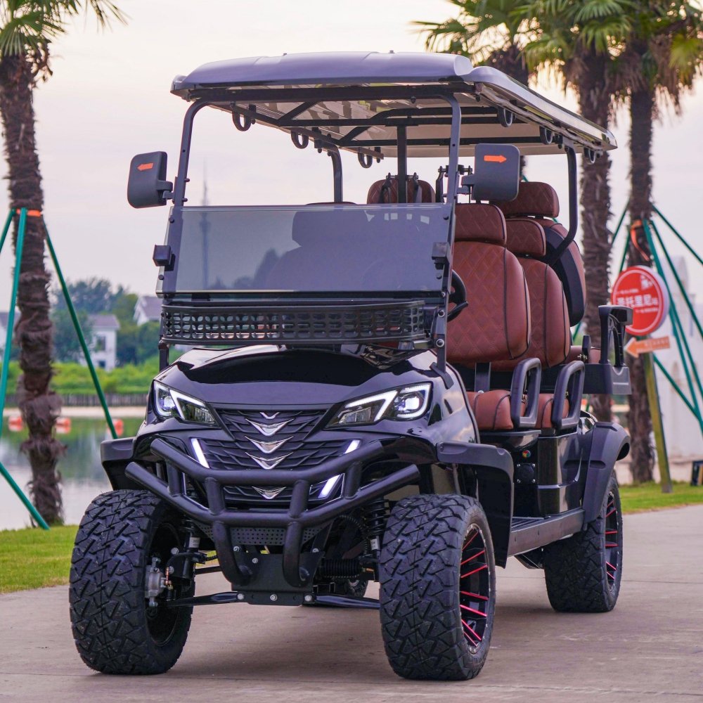 2023 New Energy 6 Seater Customized 7.5KW AC Motor Lithium Ion Battery 30mph Lifted Off Road Electric Golf Carts