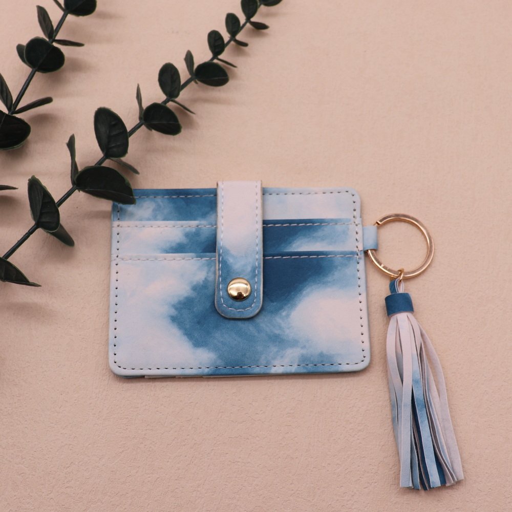 New 2024 Pu Leather Leopard Print Card Holder Bag Keychain Student Bus ID Card Holder with Tassel