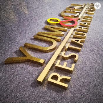 Metal Wall Letters Gold 3D Signs Business Logo Small Metal Alphabet Letters