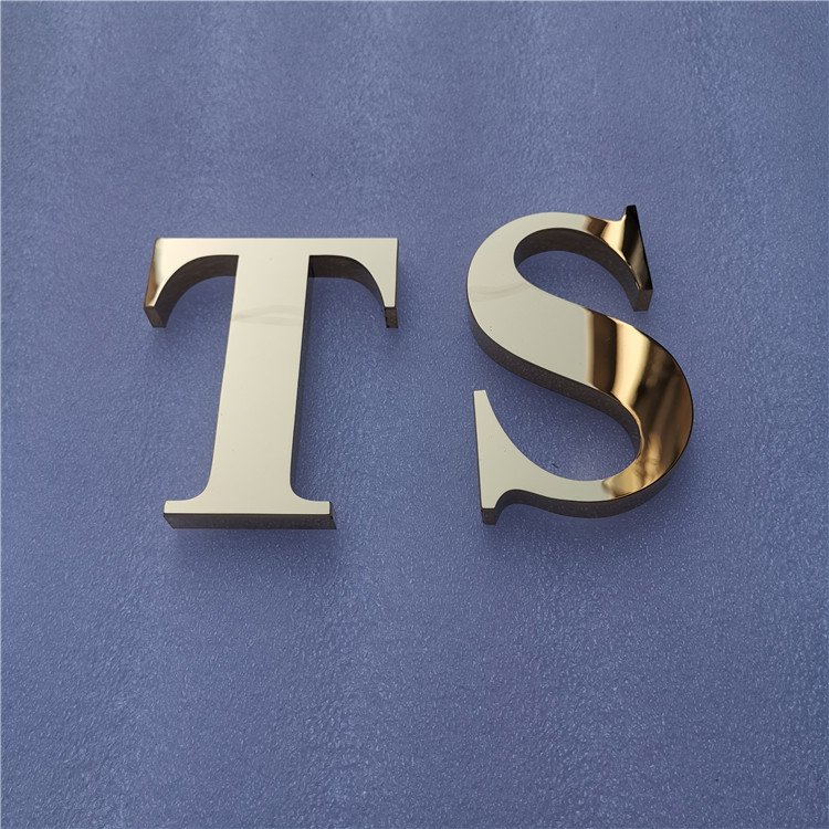 Metal Wall Letters Gold 3D Signs Business Logo Small Metal Alphabet Letters