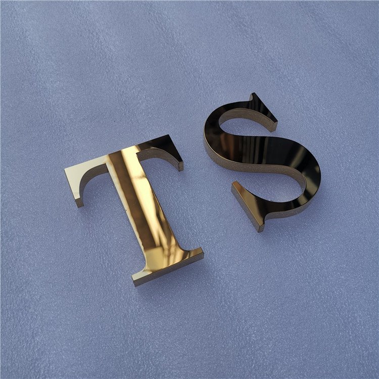 Metal Wall Letters Gold 3D Signs Business Logo Small Metal Alphabet Letters