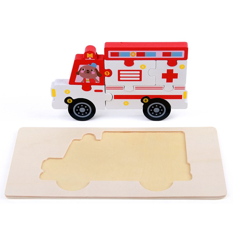 3d Animal Wooden Puzzle Board Cartoon Dinosaur Jigsaw Pop Diy Puzzle Kids Gift Educational Toy for Child