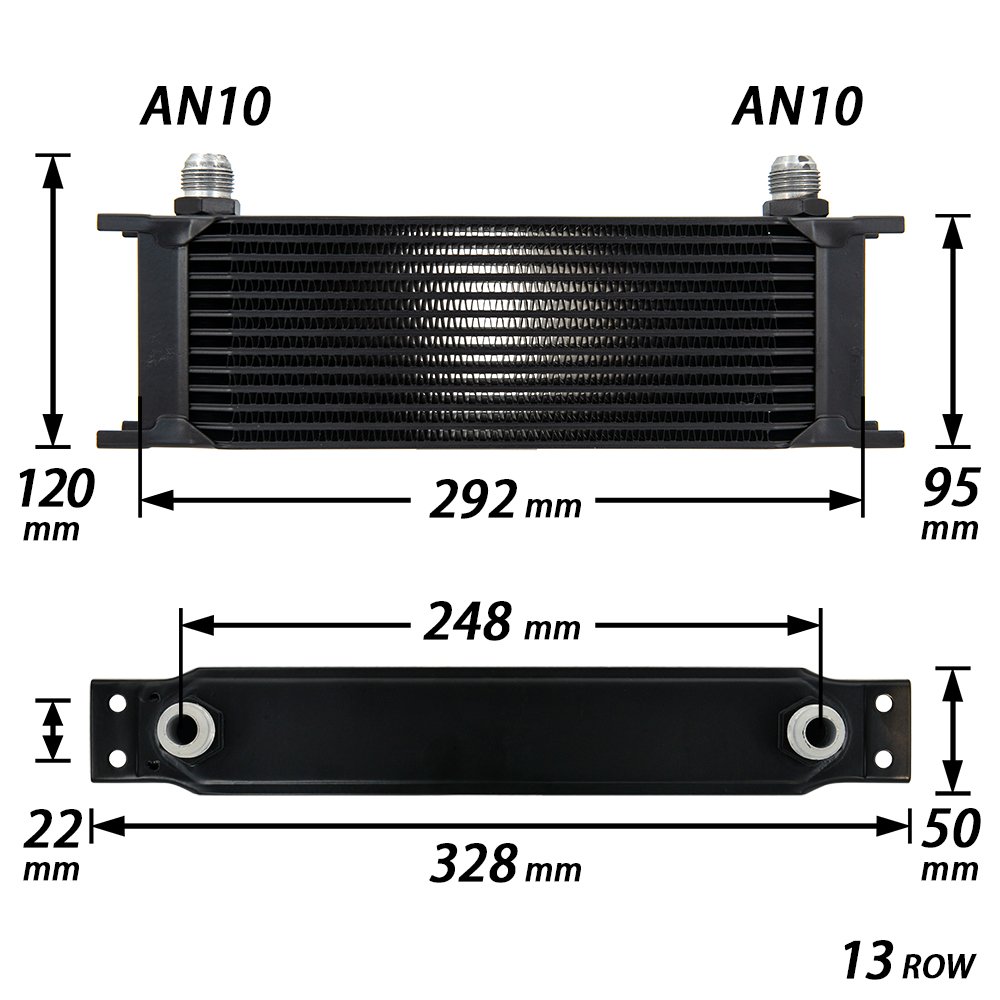 7/10/13/16/19/25/30 Rows AN10 Aluminum Radiator British Type Car Engine Oil Cooler Cooling Radiator Replacement Universal Cooler