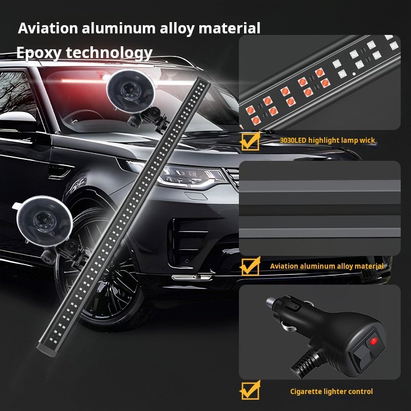 Yosovlamp Car Front and Rear Windshields Modified with One to Two Ranger Long bar Lights 192 LED Roof Warning Lights
