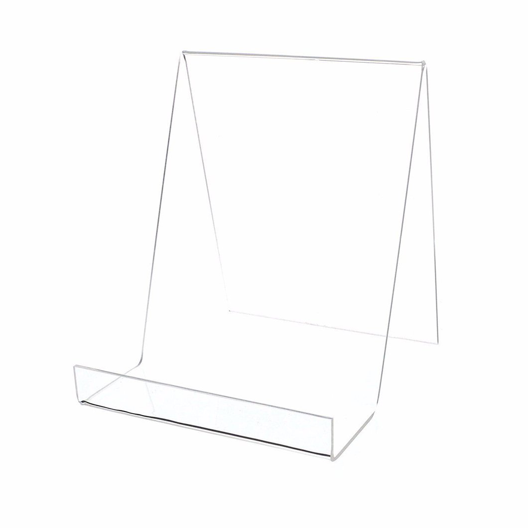 Hot Sale Acrylic Book Stand With Ledge Display Clear Acrylic Display Easel Holder for Albums Books Music Sheets Displaying