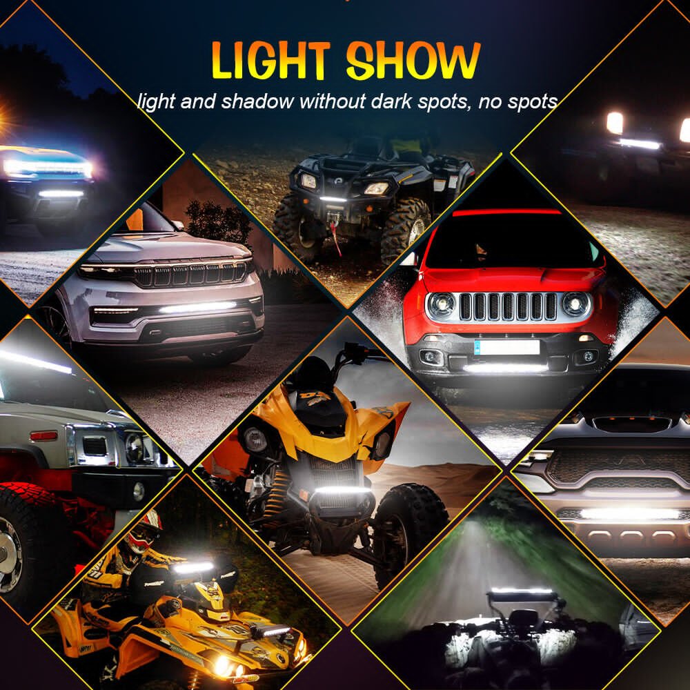 Valesun Auto Amber Red Cob Drl Turn Led Flashing Strobe Truck Car Accessory Led Warning Emergency Light bar for Car Truck