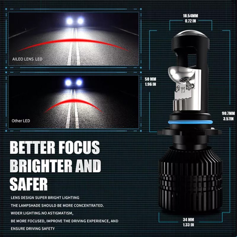 2022 Newest Mini Led Lens Y9 Projector Led Headlight Lens H7 H11 9005 Laser Headlights Auto Lighting Systems