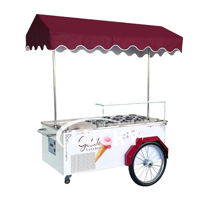 Food Cart on Wheels Coffee Bar Food Truck Barbecue Motorcycle Electric Tricycle Food Cart Cook Trailer
