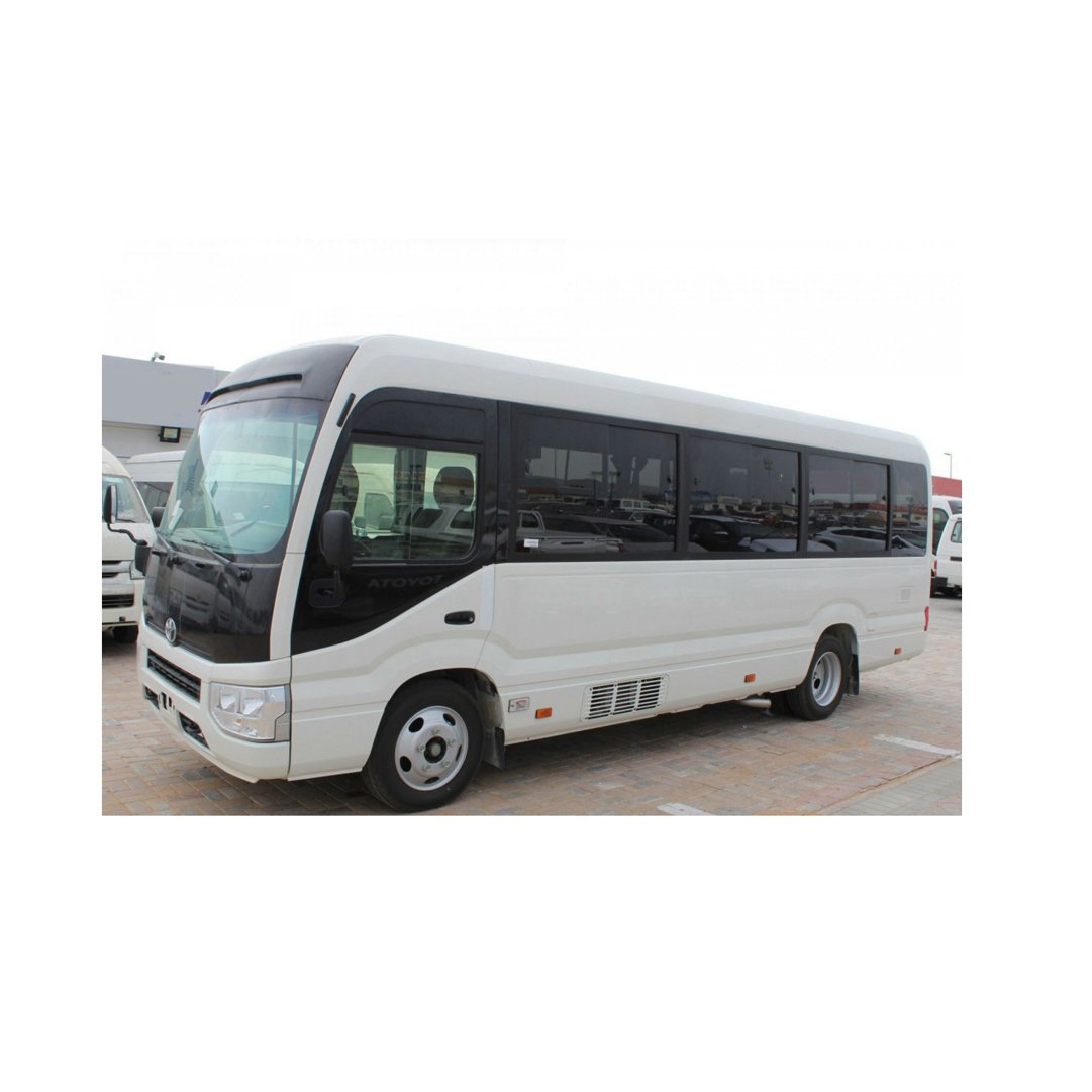 2018 Toyota Coaster Bus Mini Aspire Model Manual Gearbox Leather Fabric Seats Dark Interior Petrol Gas AWD Right Left Hand Metal