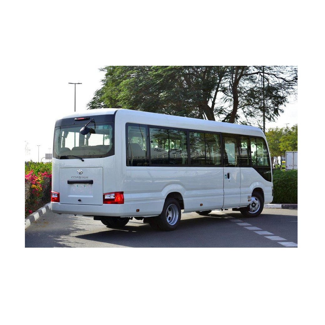 2018 Toyota Coaster Bus Mini Aspire Model Manual Gearbox Leather Fabric Seats Dark Interior Petrol Gas AWD Right Left Hand Metal