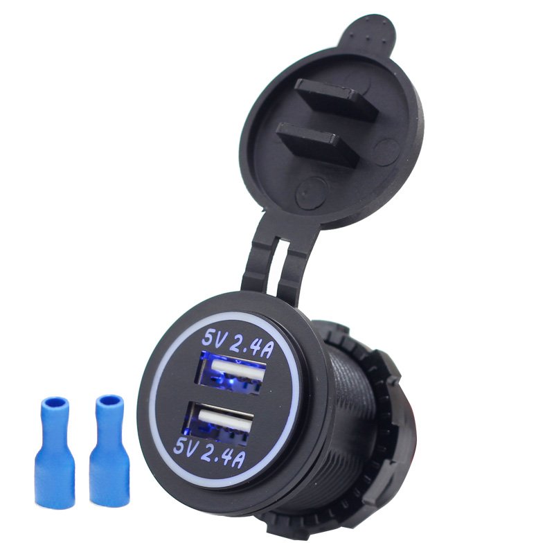 5V 4.2A Auto RV Boats Truck Bus Modification Accessories USB Car Charger Socket Charger for Smartphone