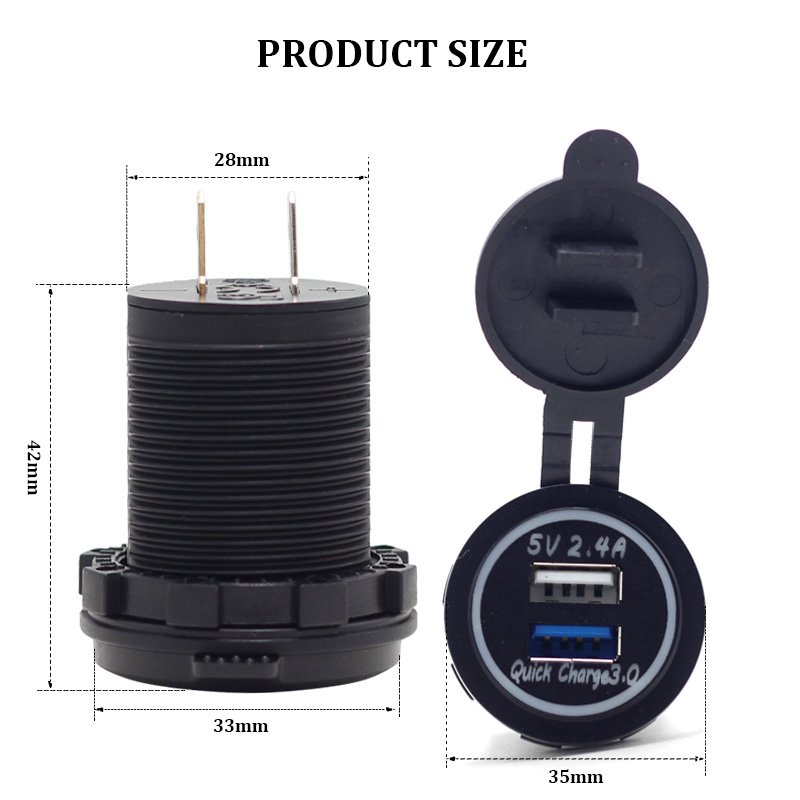 5V 4.2A Auto RV Boats Truck Bus Modification Accessories USB Car Charger Socket Charger for Smartphone
