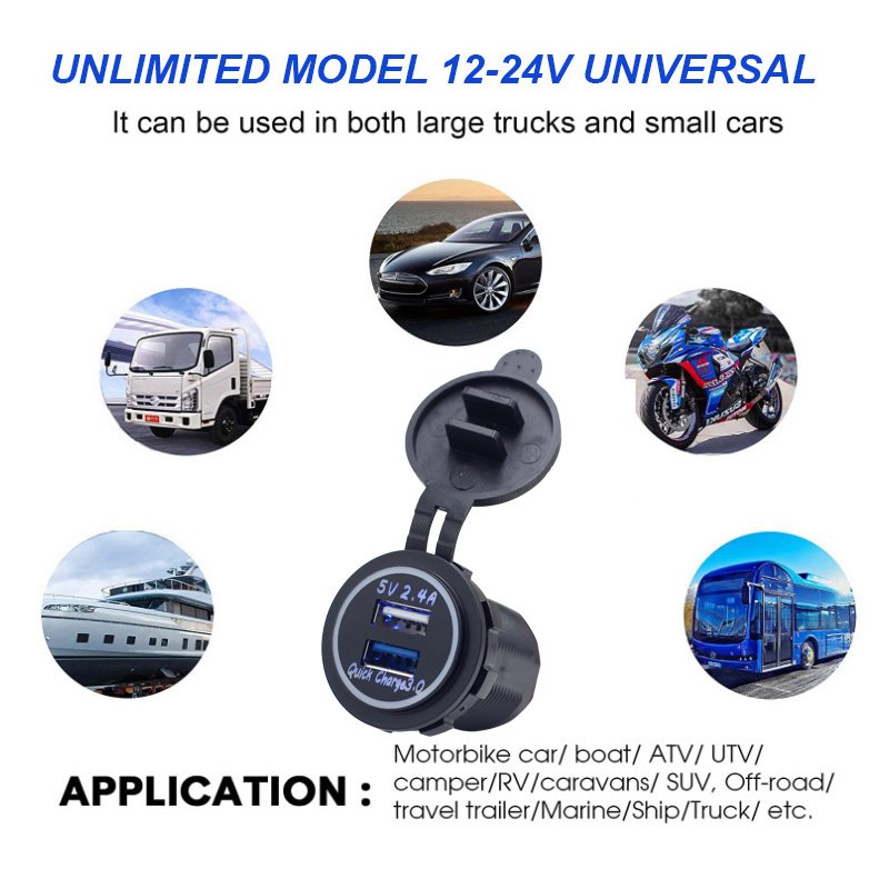5V 4.2A Auto RV Boats Truck Bus Modification Accessories USB Car Charger Socket Charger for Smartphone
