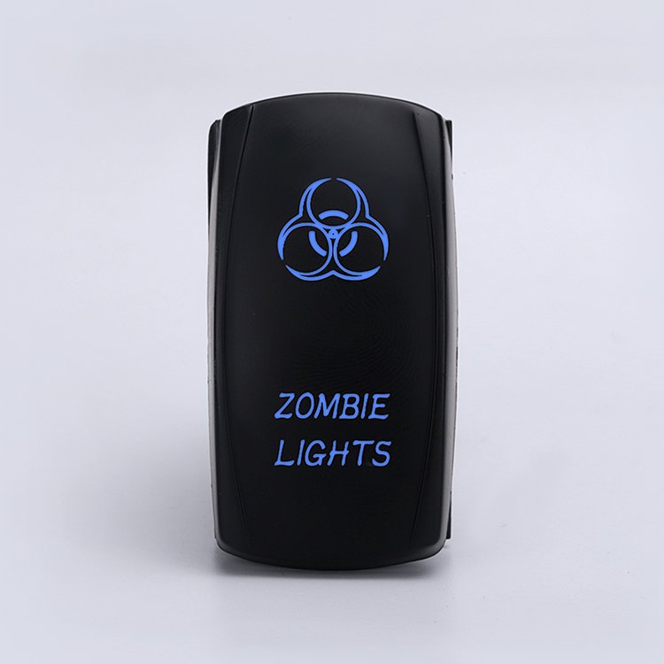 Zombie Lights Car Boat Waterproof 12v Electric ON-OFF Lasered LED Marine Switch Panel Illuminated Latching Rocker Switch