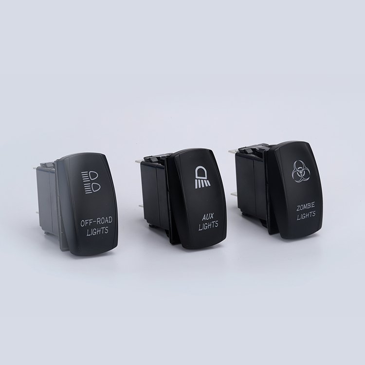 Zombie Lights Car Boat Waterproof 12v Electric ON-OFF Lasered LED Marine Switch Panel Illuminated Latching Rocker Switch