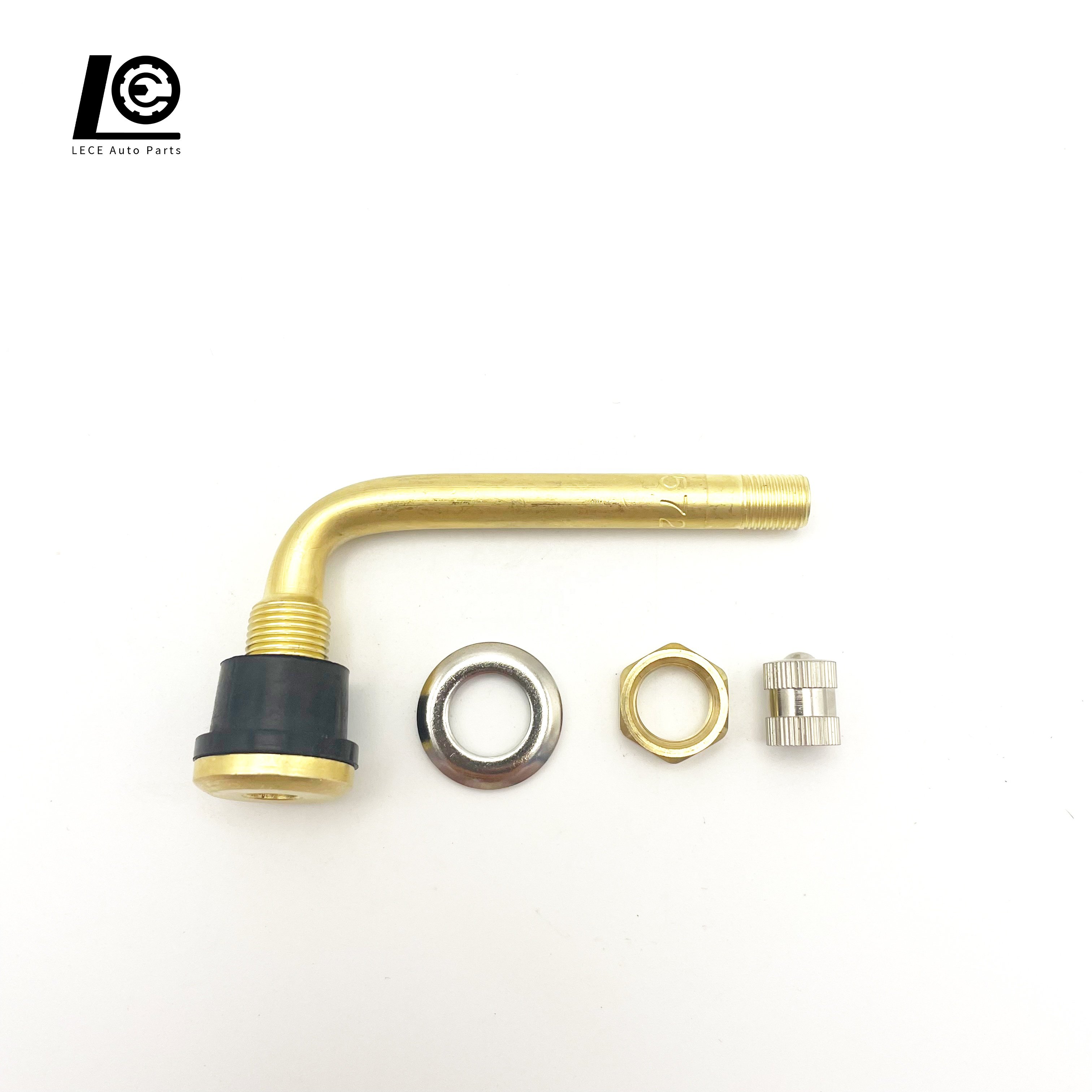 90 Degree TR571C Wheel Parts Brass Tubeless Tyre Metal Clamp-in Truck Tire Valves for Truck and Bus