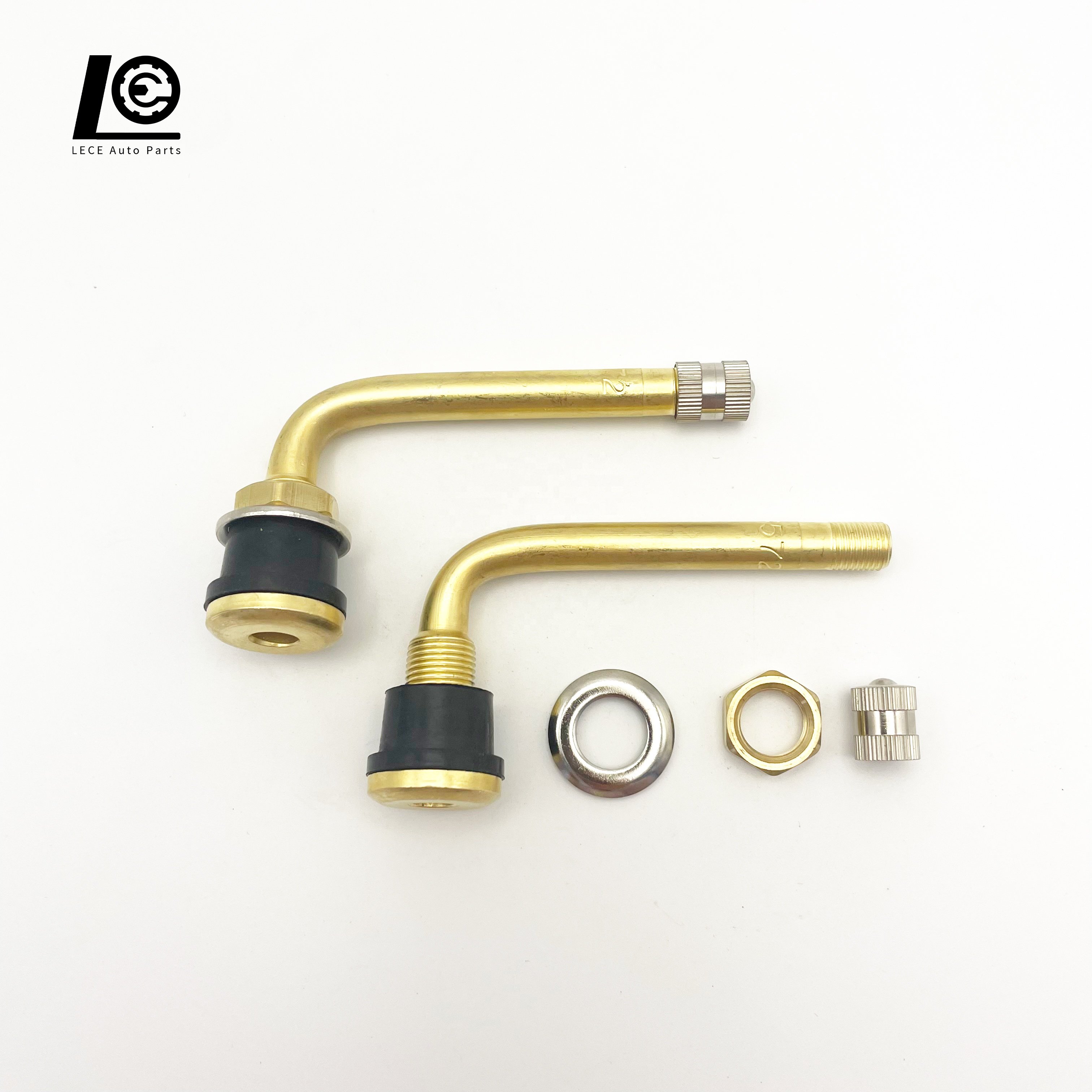 90 Degree TR571C Wheel Parts Brass Tubeless Tyre Metal Clamp-in Truck Tire Valves for Truck and Bus