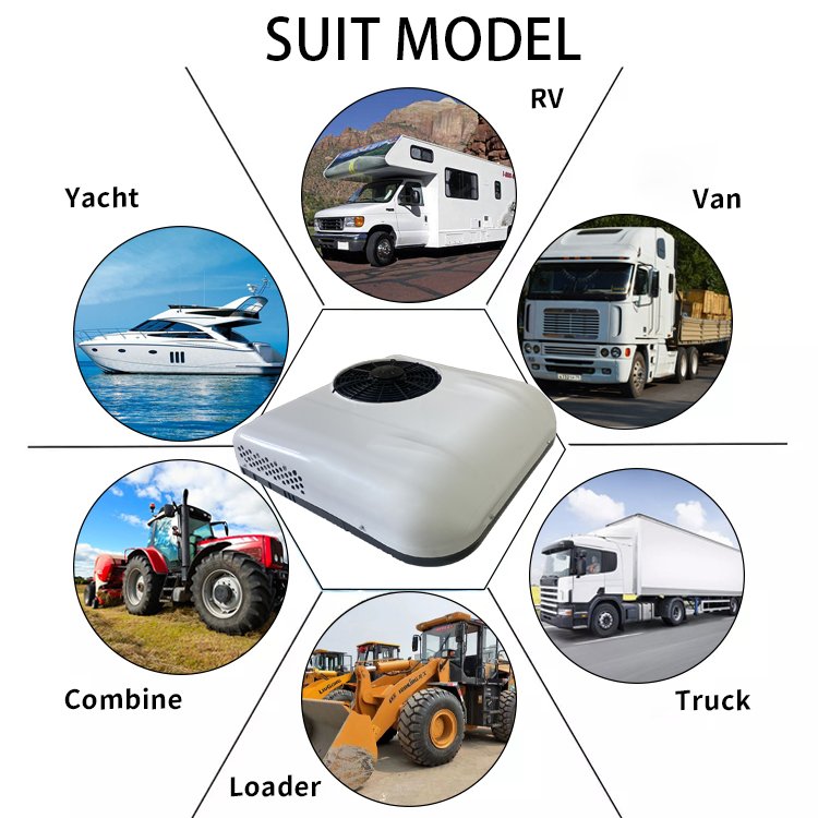 12V 24V Compressor Air Conditioner for Light Trucks Van Parking AC System for Cars and Buses
