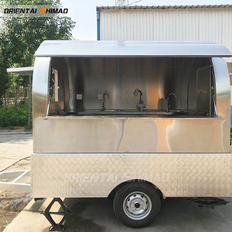 Mini Concession Food Trailer Cart Coffee Stainless Steel Food Truck