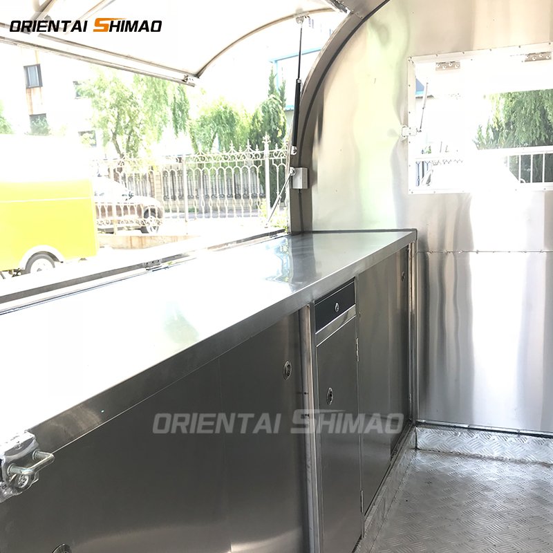 Mini Concession Food Trailer Cart Coffee Stainless Steel Food Truck
