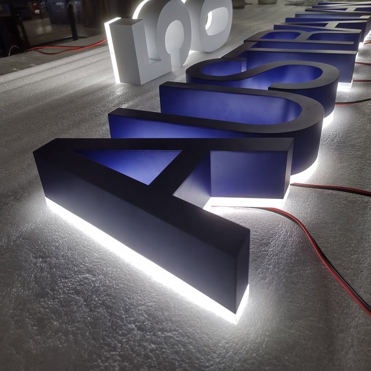 Outdoor Building Sign Waterproof 3D Signage Illuminated Channel Letters Custom Wall Large Led Letter Sign Letreiro Luminoso