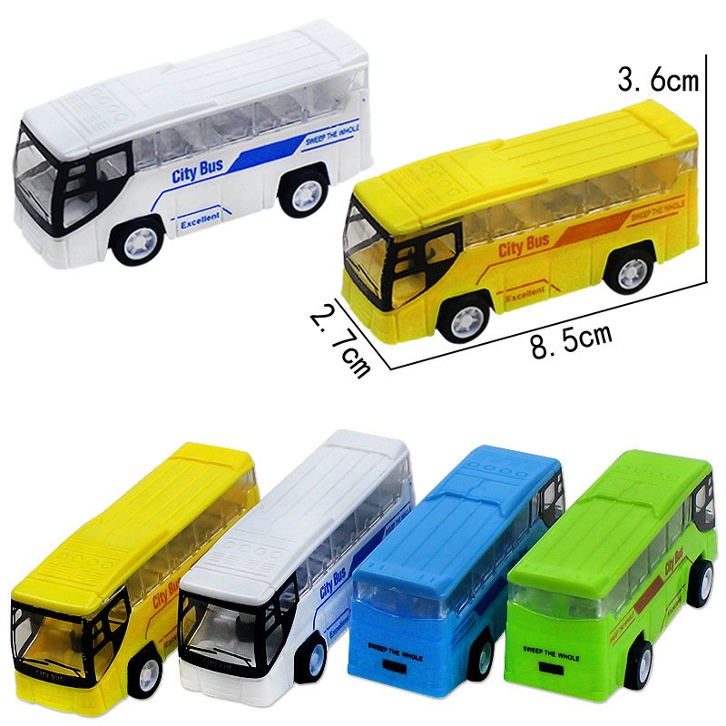 Cartoon Bus Kids Toys Cute Bus Toy Mini Pull Back Car Model Bus Play Vehicles Educational Toys for Children Boys Gifts