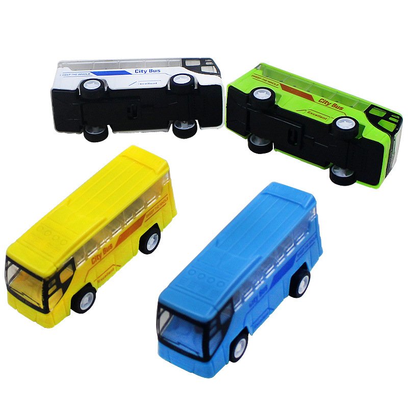 Cartoon Bus Kids Toys Cute Bus Toy Mini Pull Back Car Model Bus Play Vehicles Educational Toys for Children Boys Gifts