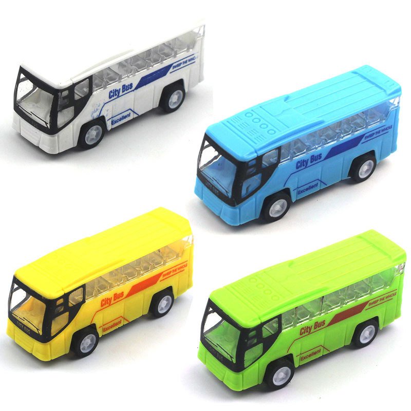 Cartoon Bus Kids Toys Cute Bus Toy Mini Pull Back Car Model Bus Play Vehicles Educational Toys for Children Boys Gifts