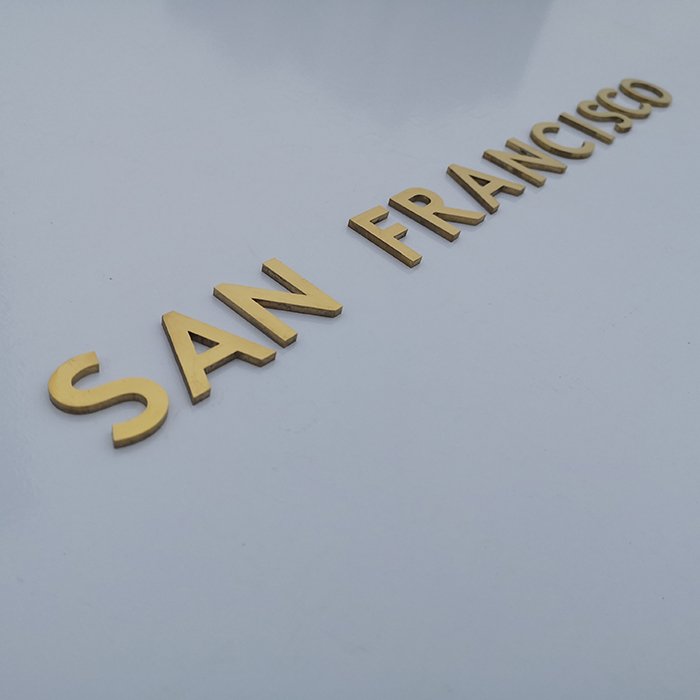 Custom 3d Engraved Polished Solid Brass Metal Letter Sign
