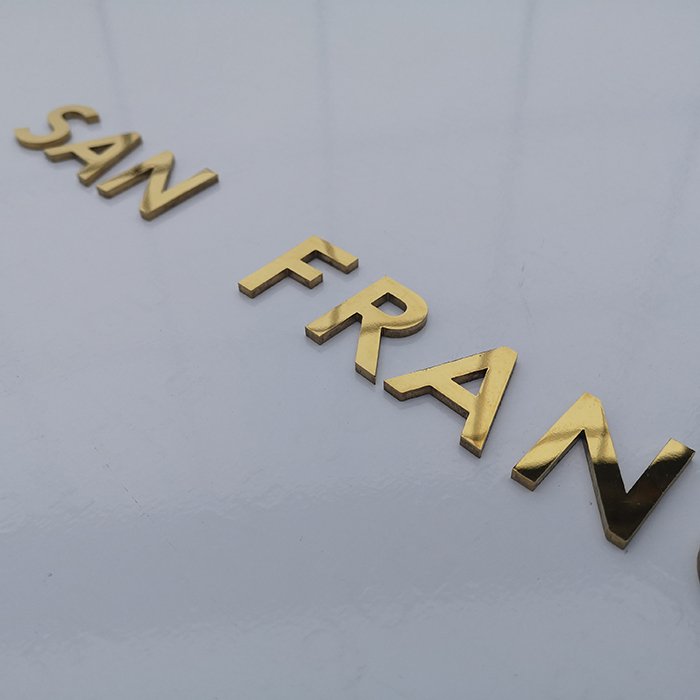 Custom 3d Engraved Polished Solid Brass Metal Letter Sign