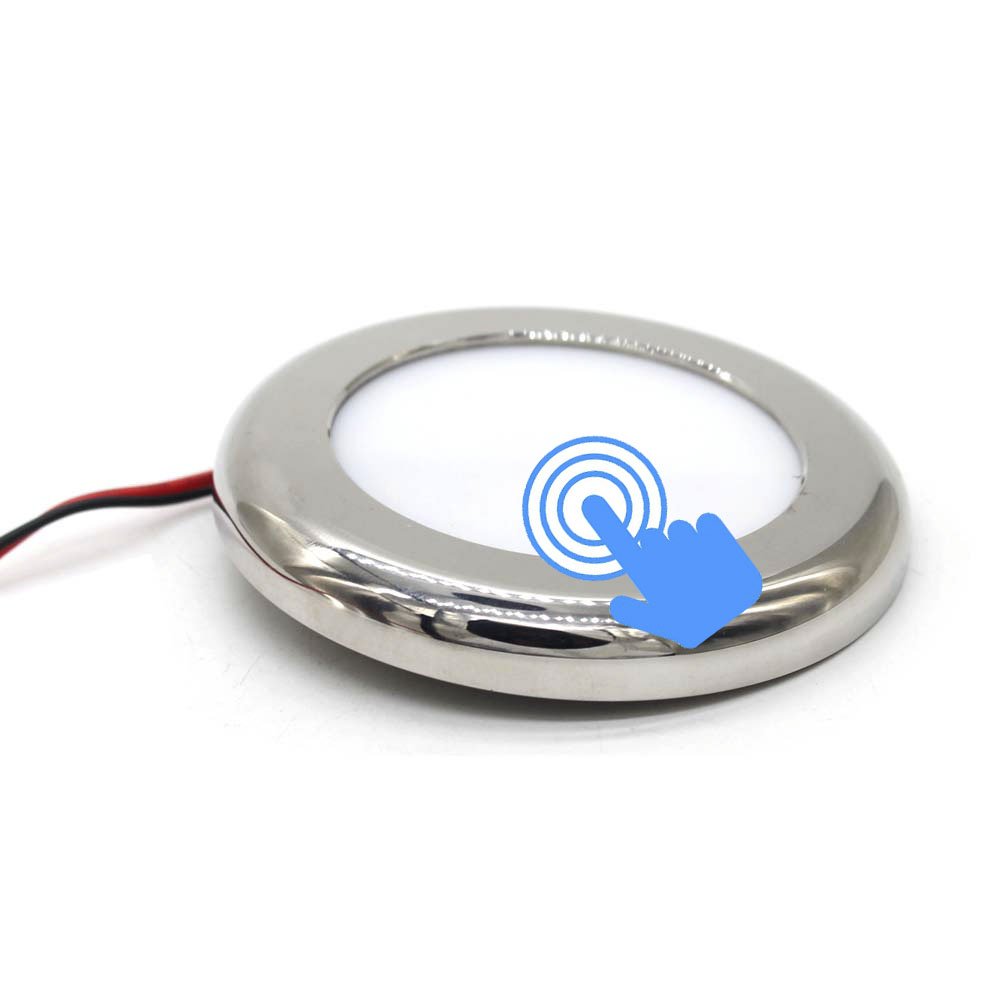 WEIKEN Modern Ceiling Light LED 316 Stainless Steel 12V Dimmable Led Dome Lights for Boats Caravan RV Coach Bus Interior Light