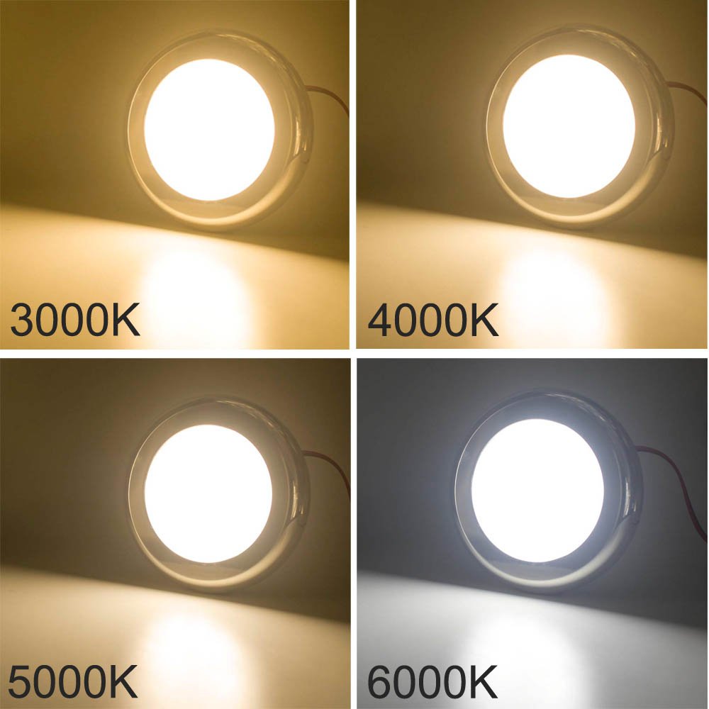 WEIKEN Modern Ceiling Light LED 316 Stainless Steel 12V Dimmable Led Dome Lights for Boats Caravan RV Coach Bus Interior Light