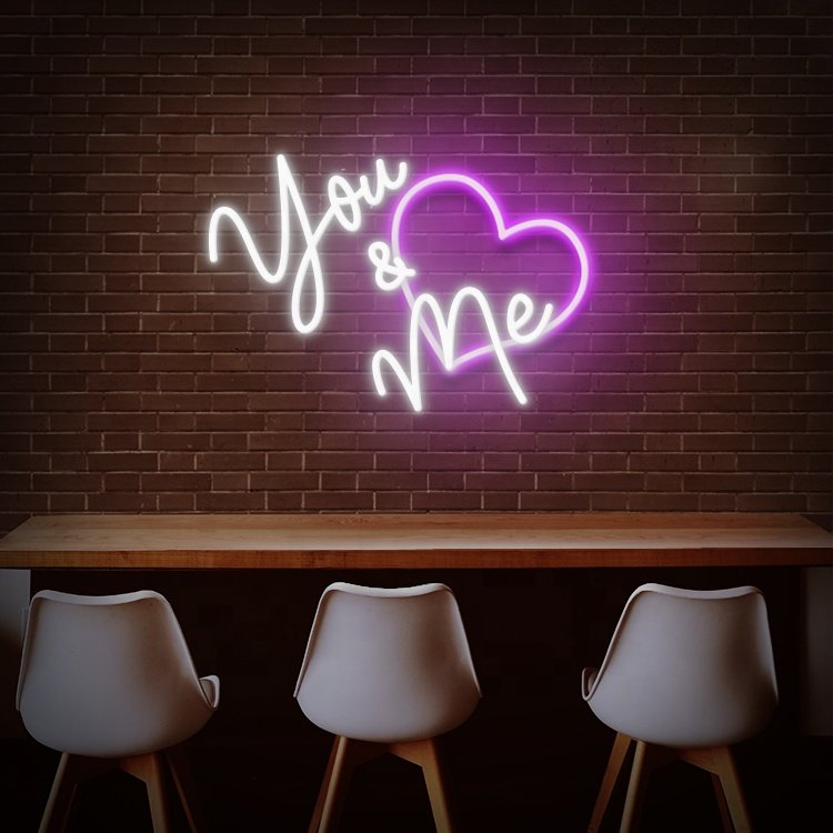 Koncept Free Drop Shipping 50CM New Arrival Electronic Led Light Letters Words Decorative You&Me Love LED Neon Sign