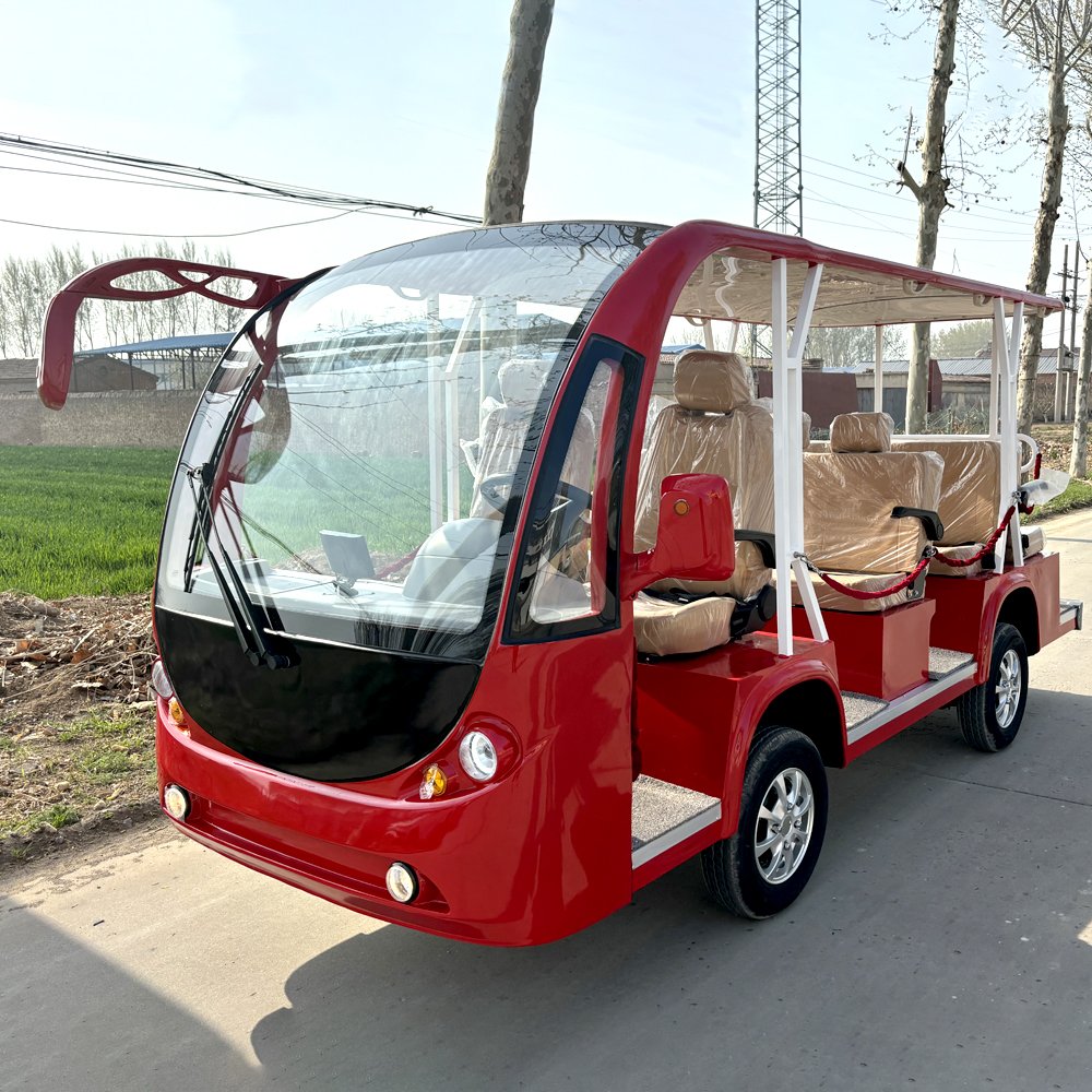 Golf Cart Tourist Sighting Shuttle Bus Electric Vehicle Pure Electric Cart 11 Seats Sightseeing Bus