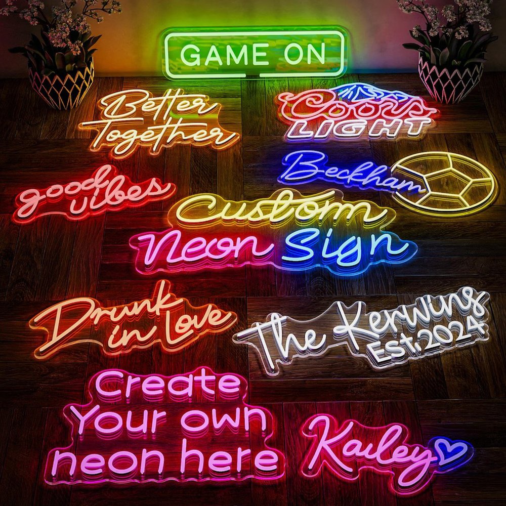 Custom 3D Cute Neon Sign Fast Delivery Acrylic PVC LED Wall Mount Aesthetic New Design for Car Party Wedding Room Decor DC Power