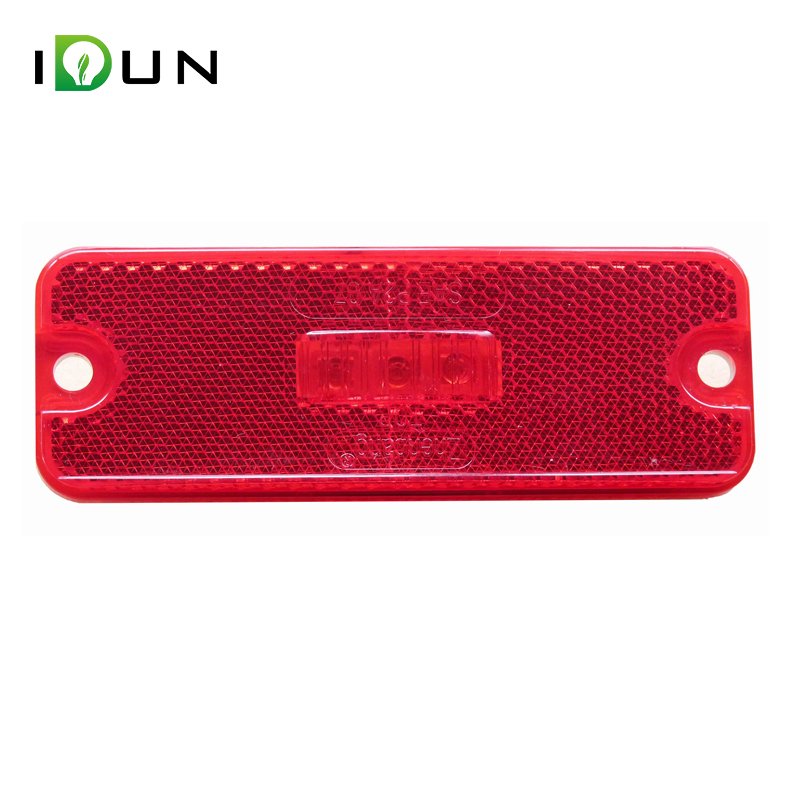Square Led Light 12 Volt LED Amber Red clear Outline Lamp Side Marker Light for Truck Trailer Clearance Lights with Reflector