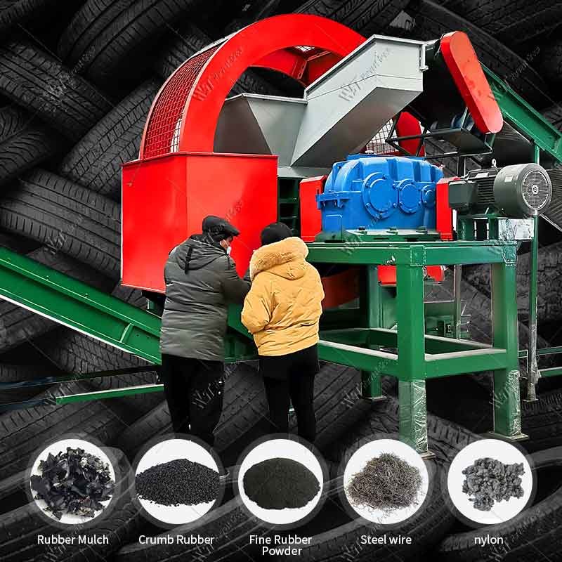 Fully Automatic Tire Recycle Machine Tire Shredder Rubber Recycle Plant Wheel Recycling Machines