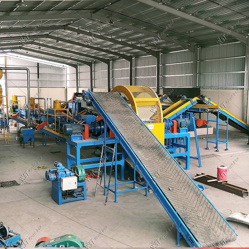 Fully Automatic Tire Recycle Machine Tire Shredder Rubber Recycle Plant Wheel Recycling Machines