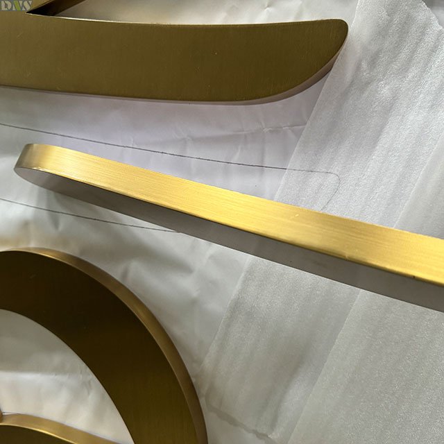 Sign Board Design Stainless Steel Lettergold Brushed Polished Metal Mirror Gold Acrylic Letters