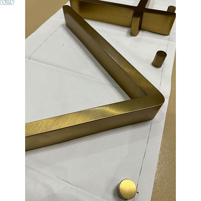Sign Board Design Stainless Steel Lettergold Brushed Polished Metal Mirror Gold Acrylic Letters