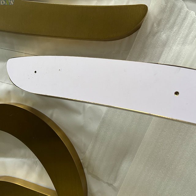Sign Board Design Stainless Steel Lettergold Brushed Polished Metal Mirror Gold Acrylic Letters