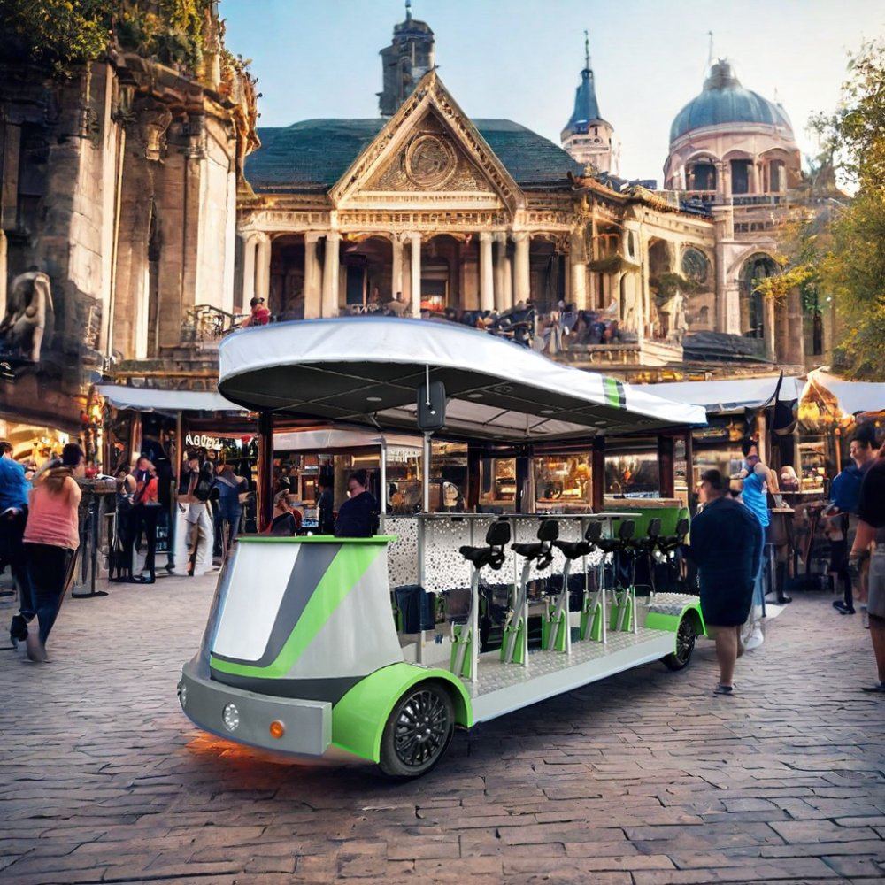 CE & DOT Approved Customizable Electric Beer Bike Fashionable Mobile Street Kitchen Tourist Car for Party & Sightseeing Bus