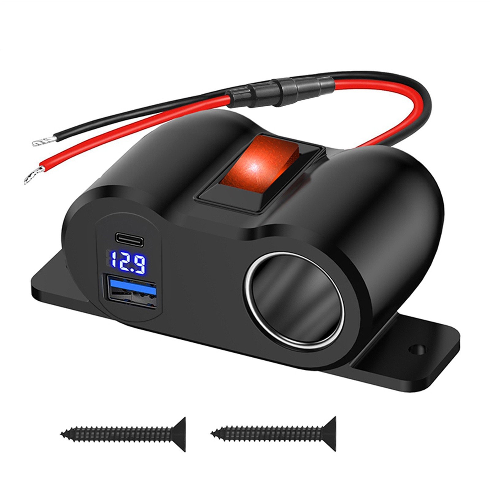 5V/4.2A Waterproof Motorcycle USB Charger Socket PC Power System Adapter With Cigarette Lighter for Cars