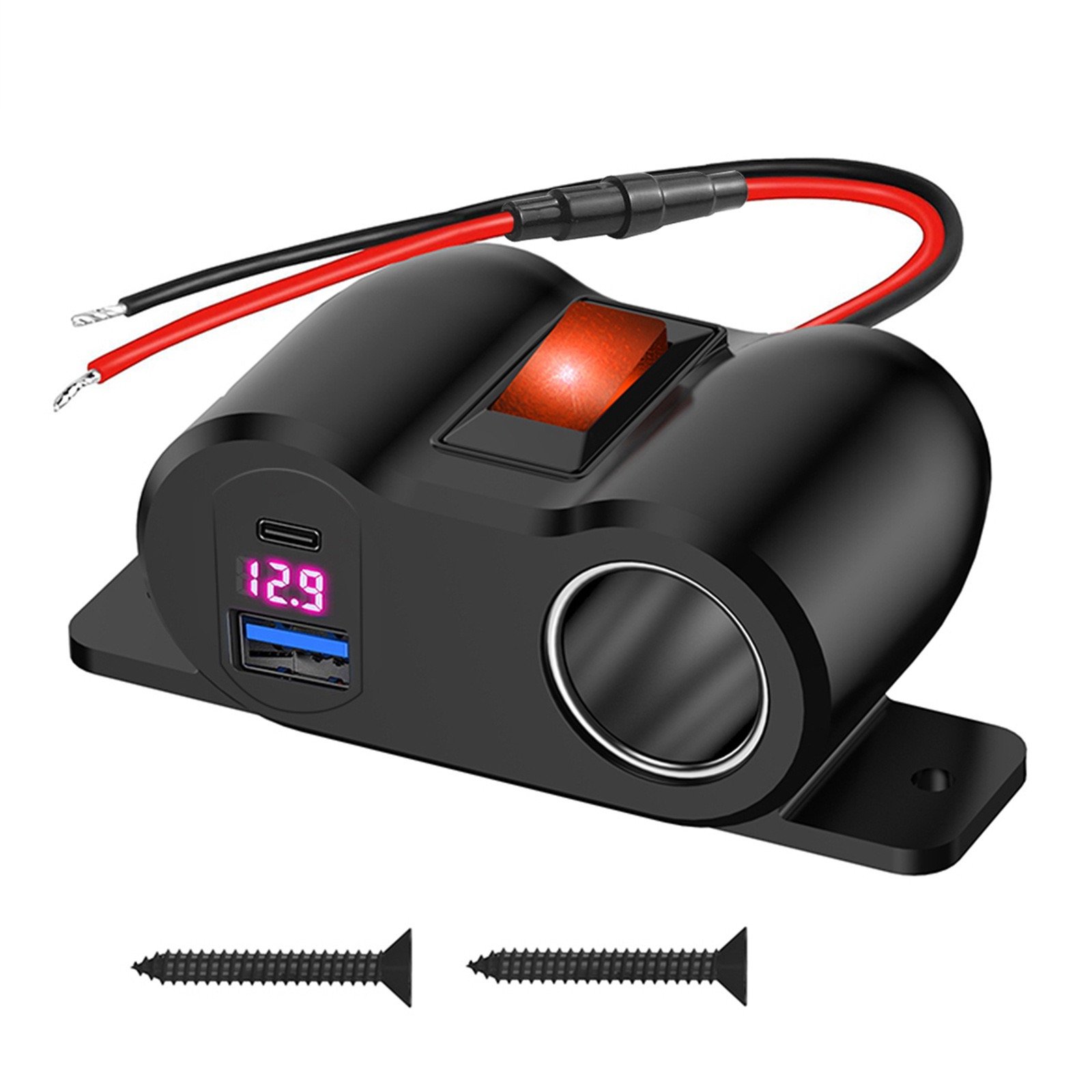 5V/4.2A Waterproof Motorcycle USB Charger Socket PC Power System Adapter With Cigarette Lighter for Cars