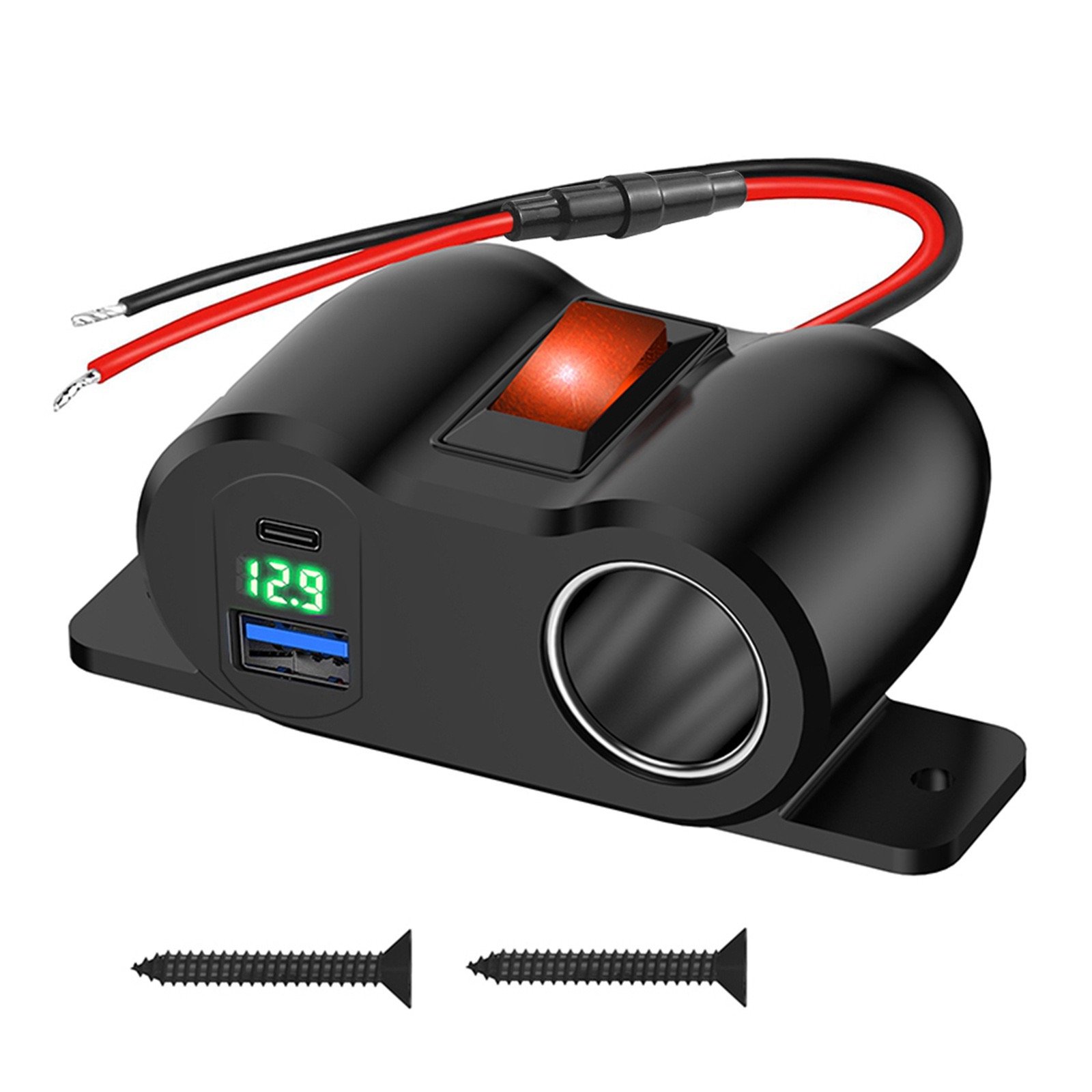 5V/4.2A Waterproof Motorcycle USB Charger Socket PC Power System Adapter With Cigarette Lighter for Cars