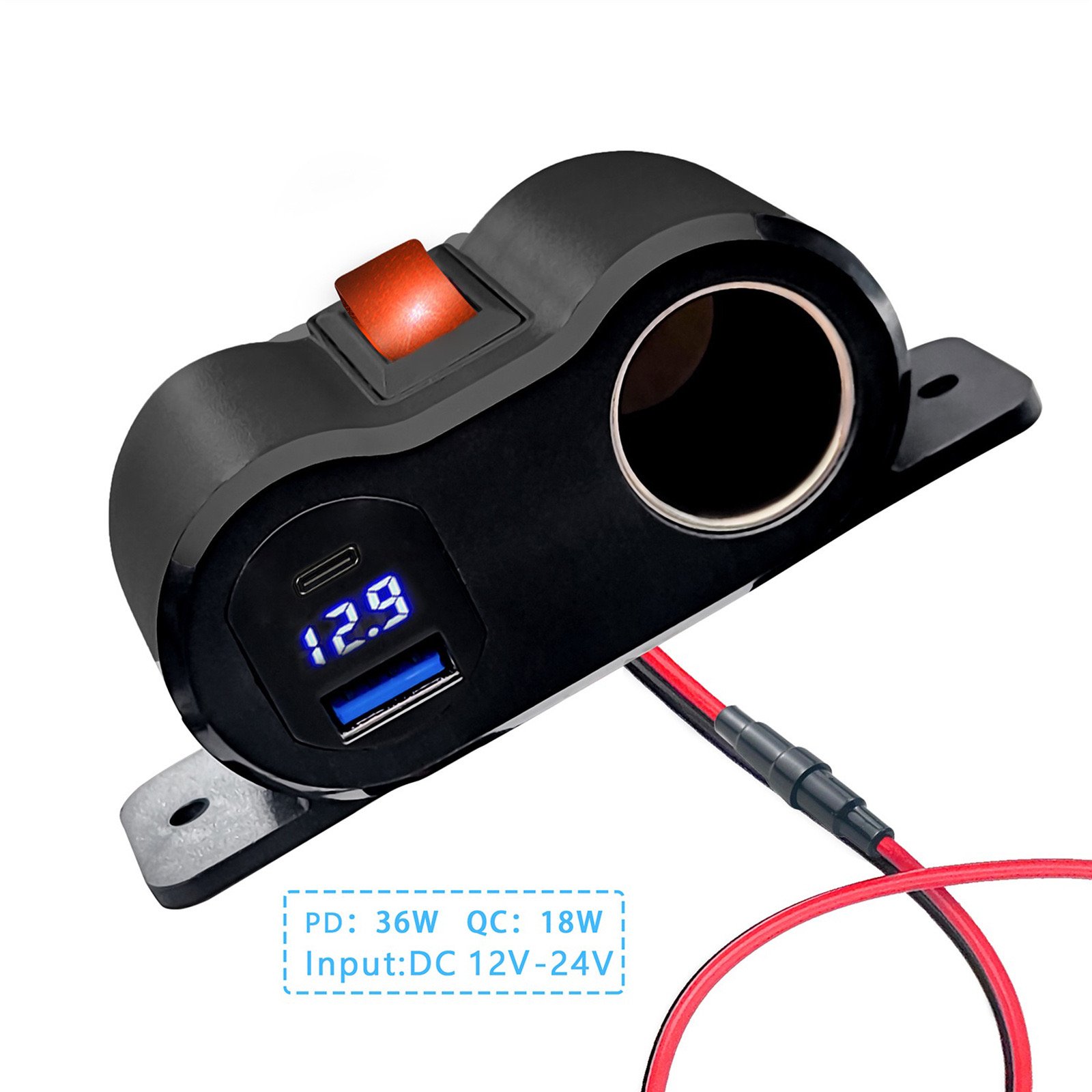 5V/4.2A Waterproof Motorcycle USB Charger Socket PC Power System Adapter With Cigarette Lighter for Cars