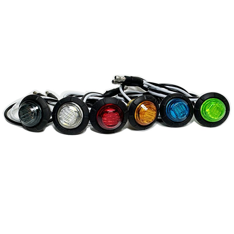 LED Clearance/side Marker Light Bright 3/4" Amber 12V ABS Small 3 Led Lights for Car Mini Round Flush Light with Small Bulp Car